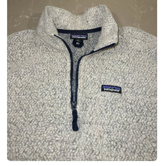 Patagonia Woolyester Fleece Pullover - Cream/Blue - XL - Picture 4 of 6